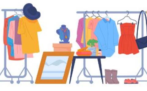 Kleiderständer und gebrauchte Gegenstände